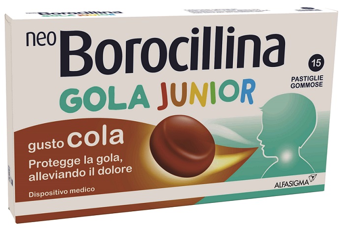 NEOBOROCILLINA GOLA JUNIOR 15 PASTIGLIE GUSTO COLA - fitfarma.it