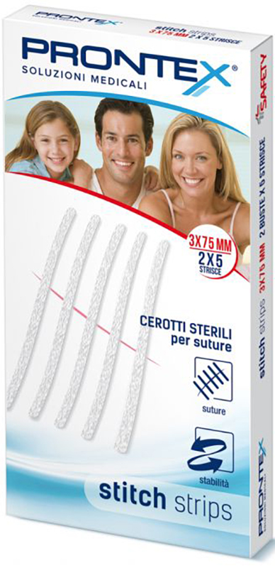PRONTEX STITCH STRIPS 3X75 10 PEZZI - fitfarma.it