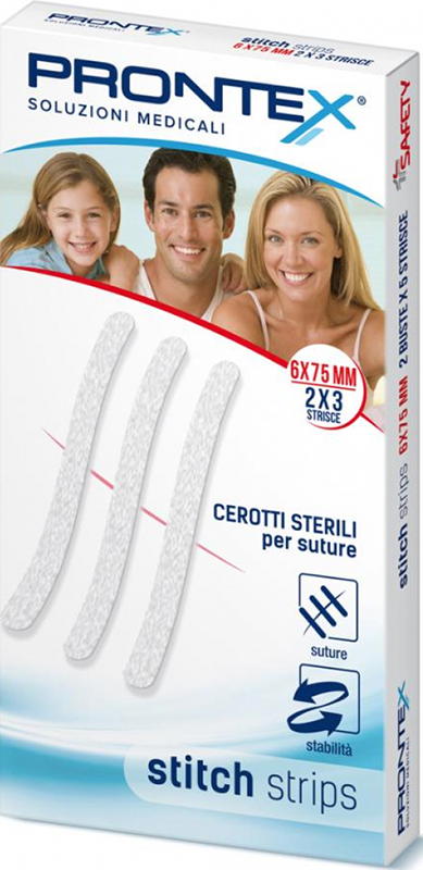 PRONTEX STITCH STRIPS 6X75 10 PEZZI - fitfarma.it