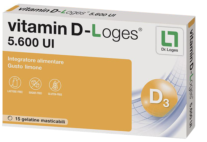 VITAMIN D-LOGES 15 GELATINE MASTICABILI GUSTO LIMONE - fitfarma.it