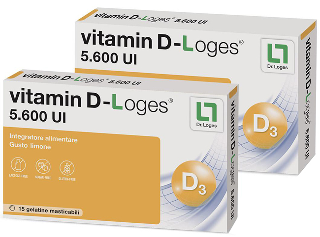 VITAMIN D-LOGES 30 GELATINE MASTICABILI GUSTO LIMONE 42 G - fitfarma.it