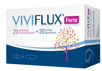 VIVIFLUX FORTE 20 COMPRESSE GASTRORESISTENTI + 20 CAPSULE LIQUID FILLER - fitfarma.it