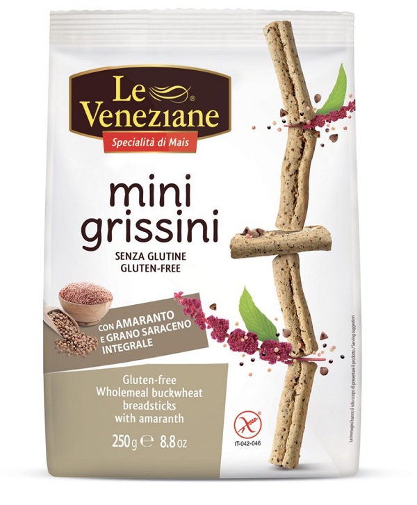 LE VENEZIANE MINIGRISSINI GRANO SARACENO INTEGRALE CON AMARANTO 250 G - fitfarma.it