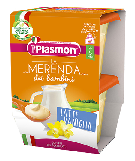 PLASMON LA MERENDA DEI BAMBINI MERENDE LATTE VANIGLIA ASETTICO 2 X 120 G - fitfarma.it