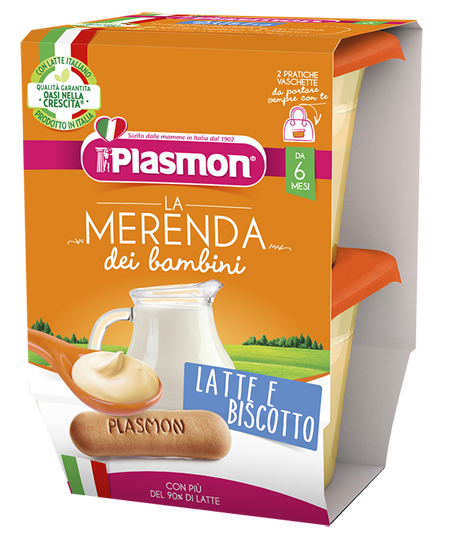 PLASMON LA MERENDA DEI BAMBINI MERENDE LATTE BISCOTTO ASETTICO 2 X 120 G - fitfarma.it