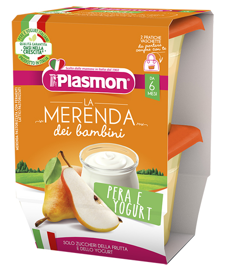 PLASMON LA MERENDA DEI BAMBINI SAPORI DI NATURA PERA YOGURT ASETTICO 2 X 120 G - fitfarma.it