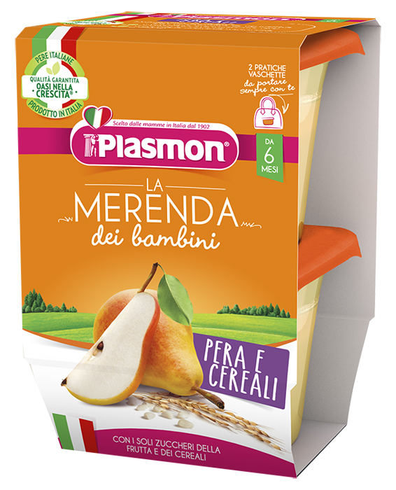 PLASMON LA MERENDA DEI BAMBINI SAPORI DI NATURA PERA CEREALI ASETTICO 2 X 120 G - fitfarma.it