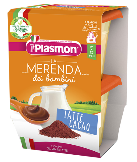 PLASMON LA MERENDA DEI BAMBINI MERENDE LATTE CACAO ASETTICO 2 X 120 G - fitfarma.it