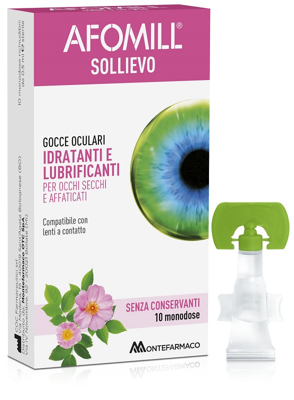 AFOMILL SOLLIEVO GOCCE OCULARI OCCHI 10 FIALE DA 0,5 ML - fitfarma.it