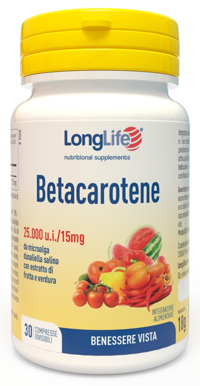 LONGLIFE BETACAROTENE 25000 UI 30 COMPRESSE - fitfarma.it