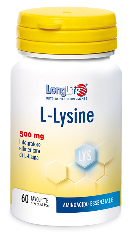 LONGLIFE L-LYSINE 500MG 60 TAVOLETTE RIVESTITE DA 860 MG - fitfarma.it