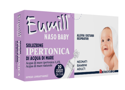 EUMILL NASO BABY SOLUZIONE IPERTONICA 20 CONTENITORI MONODOSE 5 ML - fitfarma.it