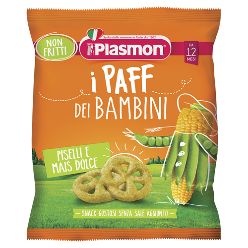 PLASMON DRY SNACK PAFF PISELLI-MAIS 15 G - fitfarma.it