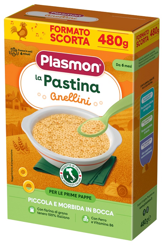 PLASMON PASTINA ANELLINI 480 G - fitfarma.it