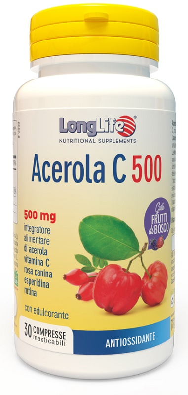 LONGLIFE ACEROLA C500 FRUTTI DI BOSCO 30 COMPRESSE - fitfarma.it
