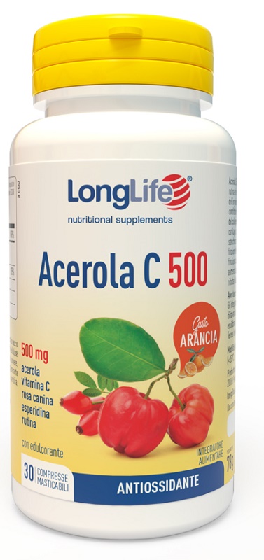 LONGLIFE ACEROLA C500 ARANCIA 30 COMPRESSE - fitfarma.it