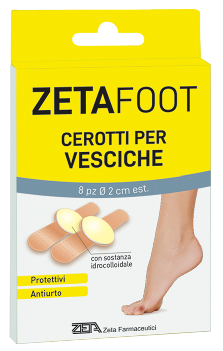 ZETAFOOT CEROTTO IDROCOLLOIDALE VESCICHE 8 PEZZI - fitfarma.it