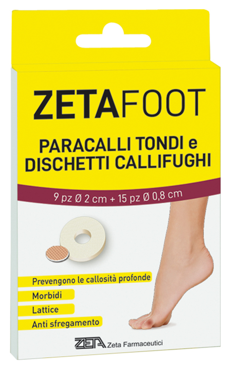 ZETAFOOT PARACALLO TONDO 9 PEZZI + DISCHETTO CALLIFUGO 15 PEZZI - fitfarma.it