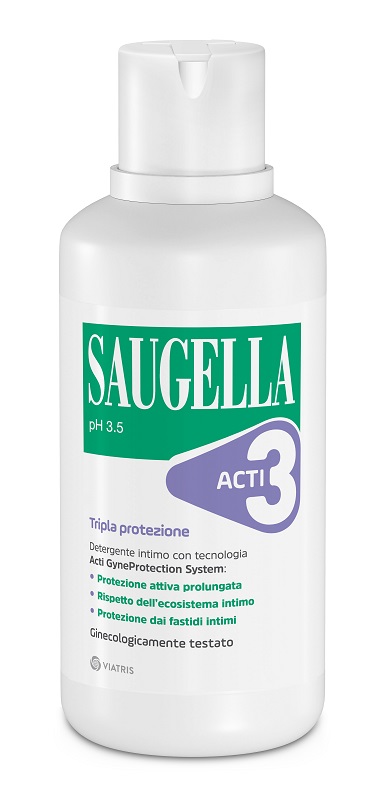 SAUGELLA ACTI3 TRIPLA PROTEZIONE DETERGENTE INTIMO 500 ML - fitfarma.it