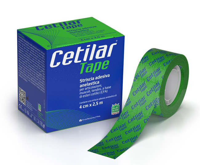 STRISCIA ADESIVA ANELASTICA CETILAR TAPE CM 4 X 2,5 M - fitfarma.it