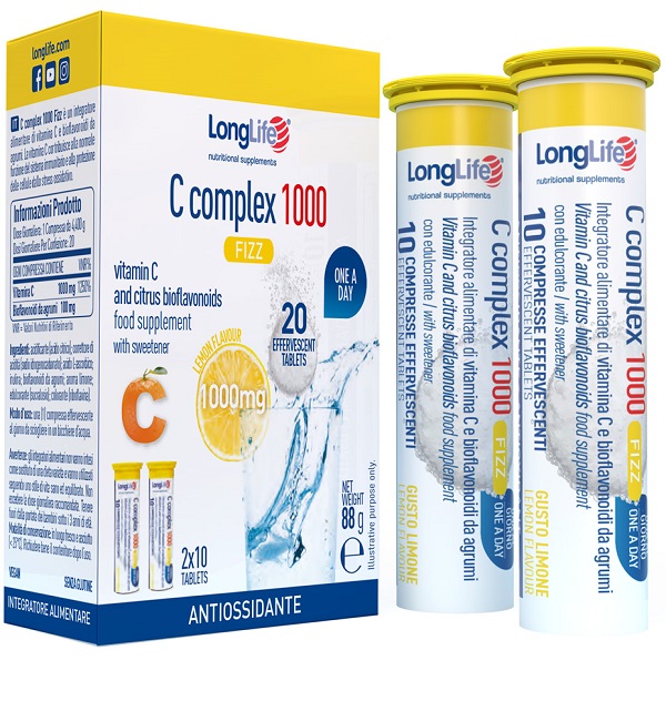 LONGLIFE C COMPLEX 1000 FIZZ 20 COMPRESSE EFFERVESCENTI - fitfarma.it