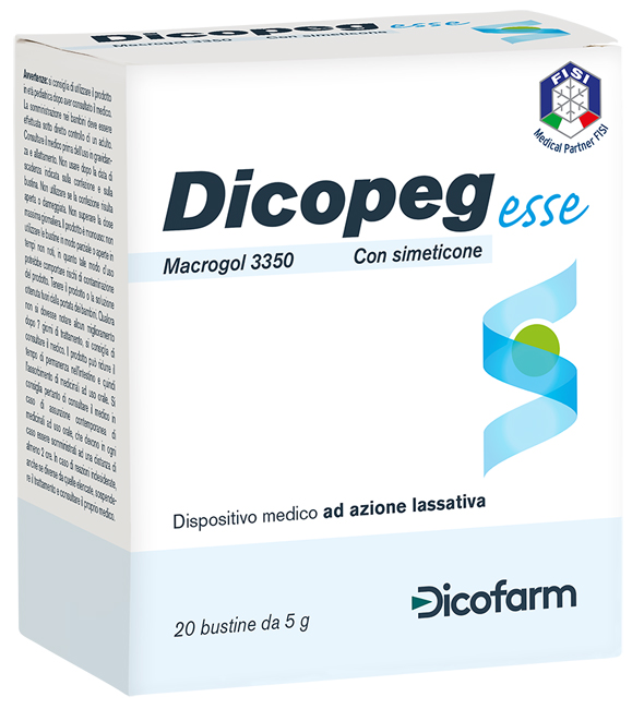 DICOPEG ESSE 20 BUSTE 5 G MACROGOL 3350 - fitfarma.it