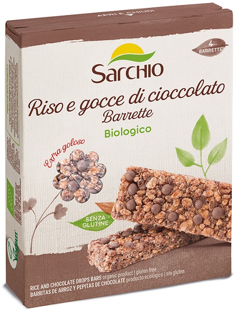 RISO E GOCCE DI CIOCCOLATO 4 BARRETTE BIOLOGICHE X 20 G - fitfarma.it