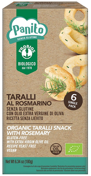 PANITO TARALLI ROSMARINO SENZA GLUTINE E SENZA LIEVITO 180 G - fitfarma.it