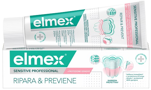 DENTIFRICIO ELMEX SENSITIVE RIPARA & PREVIENE 75 ML - fitfarma.it