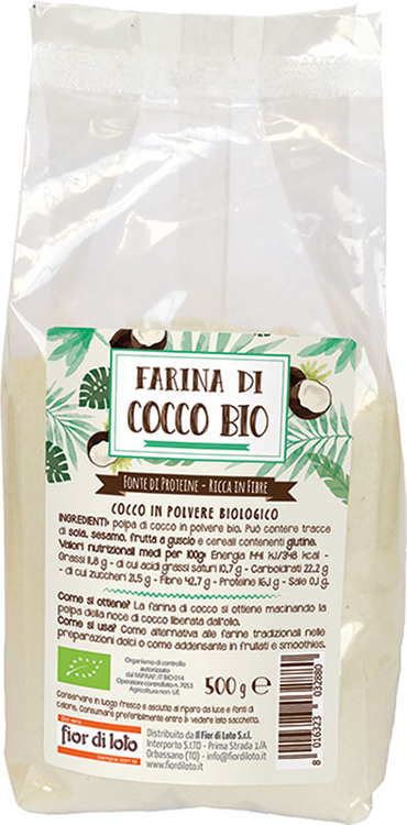 FIOR DI LOTO FARINA DI COCCO BIO 500 G - fitfarma.it
