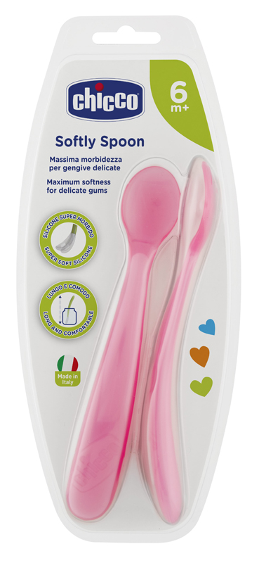 CHICCO CUCCHIAIO SILICONE FEMMINILE BI PACK 6M+ - fitfarma.it