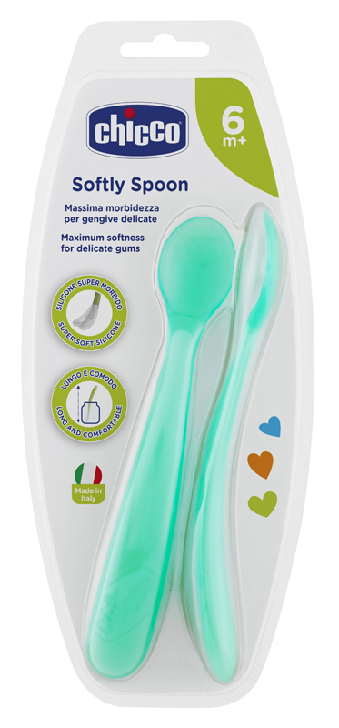 CHICCO CUCCHIAIO SILICONE MASCHILE BI PACK 6M+ - fitfarma.it