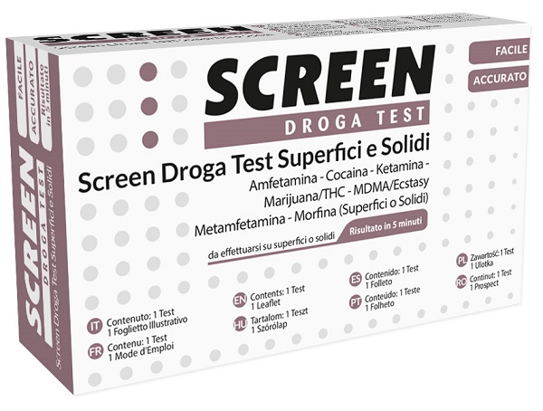 DROGA TEST RILEVA 7 DROGHE SU SUPERFICI O POLVERI SCREEN DROGA TEST SUPERFICI E POLVERI - fitfarma.it