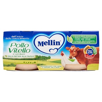 MELLIN OMOGENEIZZATO POLLO VITELLO CON VERDURE 2 X 80 G - fitfarma.it