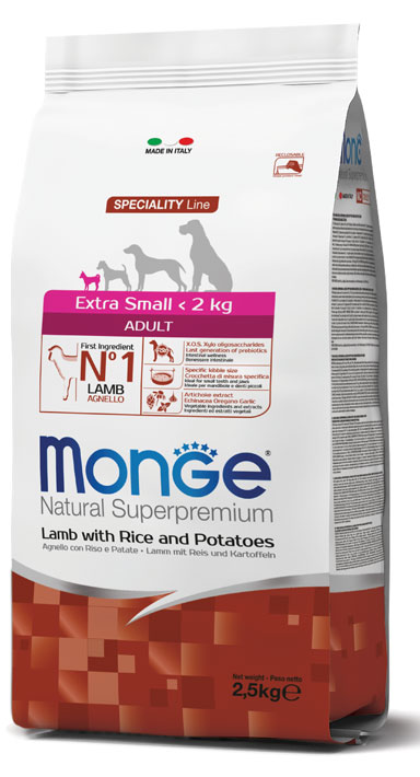 MONGE EXTRA SMALL ADULT AGNELLO RISO & PATATE 800 G - fitfarma.it