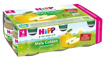 HIPP BIO OMOGENEIZZATO MELA GOLDEN 6X80 G - fitfarma.it