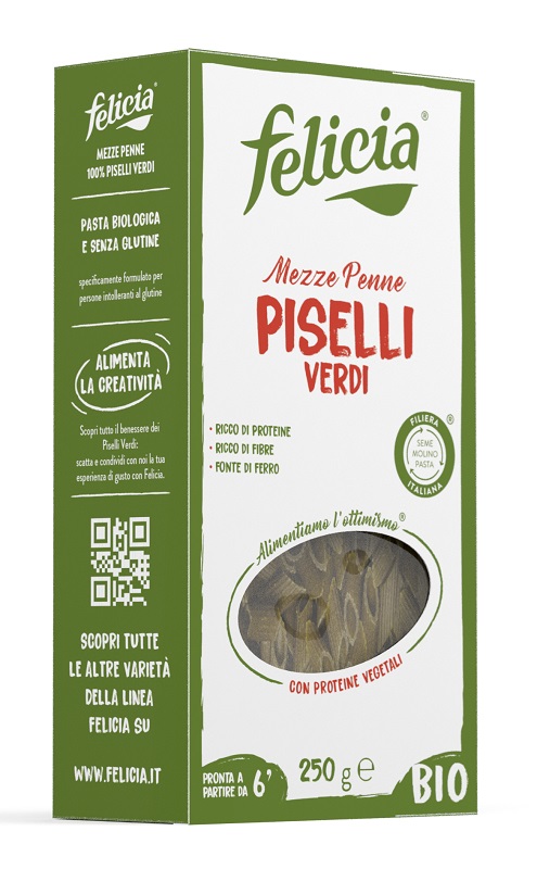 FELICIA BIO MEZZE PENNE PISELLI VERDI 250 G - fitfarma.it