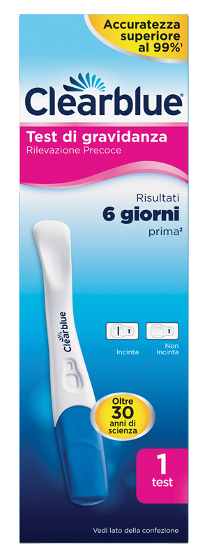 TEST DI GRAVIDANZA CLEARBLUE RILEVAZIONE PRECOCE 1 PEZZO - fitfarma.it