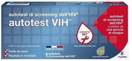 AUTOTEST VIH SCREENING DELL'HIV CONTIENE 1 AUTOTEST + SOLUZIONE + BISTURI + CEROTTO + GARZA + SALVIETTA DISINFETTANTE - fitfarma.it