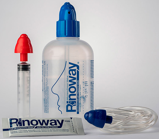 RINOWAY DOCCIA PER IRRIGAZIONE NASALE + 15 SALI ISOTONICI - fitfarma.it