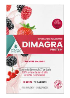 DIMAGRA PROTEIN RED FRUIT 10 BUSTE - fitfarma.it