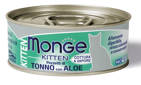MONGE NATURAL QUALITY GATTO MONGE JELLY PEZZETTI TONNO BONITO/ALOE KITTEN 80 G - fitfarma.it