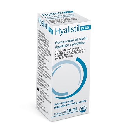 GOCCE OCULARI HYALISTIL PLUS ACIDO IALURONICO 0,4% ACQUA DISTILLATA DI GINKGO BILOBA + MIRTILLO NERO + FINOCCHIO + CENTELLA ASIATICA 10 ML - fitfarma.it