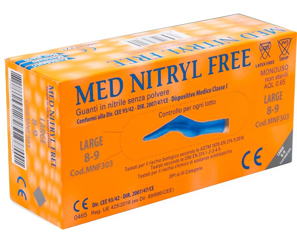 GUANTI NITRILE SENZA POLVERE LARGE 100 PEZZI - fitfarma.it