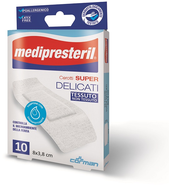 MEDIPRESTERIL CEROTTI DELICATI SUPER 8 X 3,8 10 PEZZI - fitfarma.it