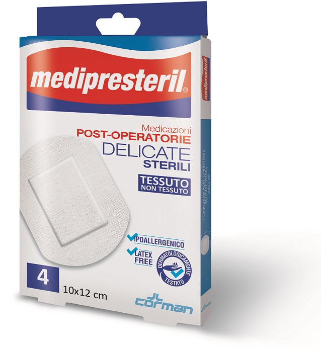 MEDICAZIONE POST OPERATORIA MEDIPRESTERIL DELICATA TNT 10X12CM 5 PEZZI - fitfarma.it