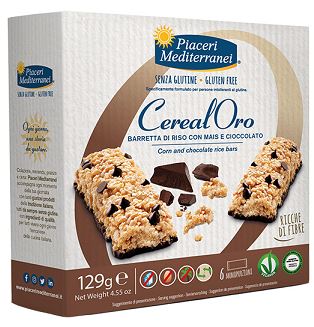 PIACERI MEDITERRANEI BARRETTA DI RISO CON MAIS E CIOCCOLATO 129 G - fitfarma.it