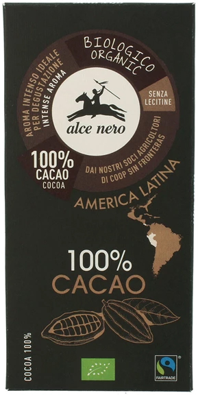 TAVOLETTA CIOCCOLATO EXTRAFONDENTE BIO 100% CACAO 50 G - fitfarma.it