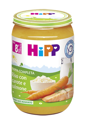 HIPP PAPPA PRONTA RISO CAROTE SALMONE 220 G - fitfarma.it