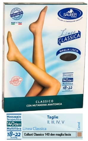 SAUBER CLASSICO COLLANT 140 DENARI MAGLIA LISCIA CAMEL 2 - fitfarma.it